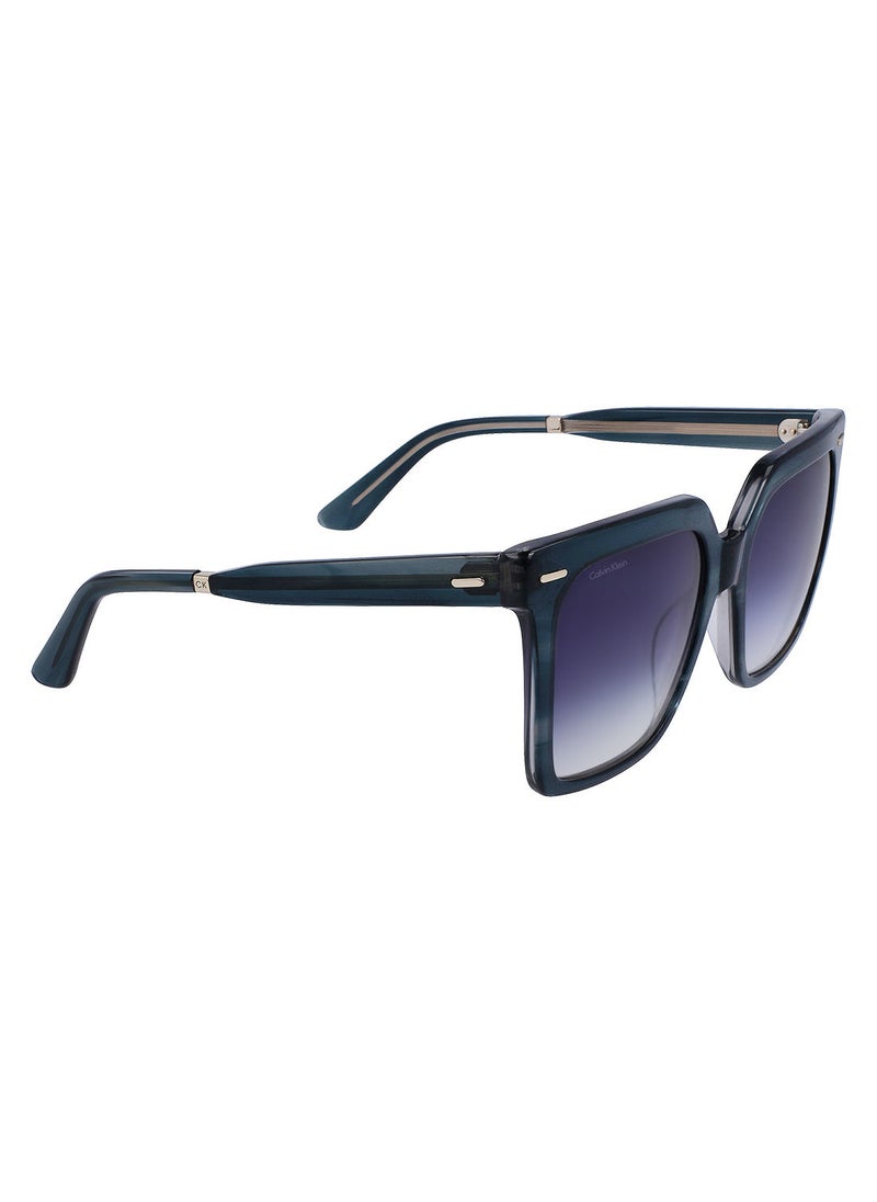 CALVIN KLEIN حافة كاملة أسيتات مربعة كالفن كلاين Sun Ck22534S 5518 (431) بنزين  - Image 2
