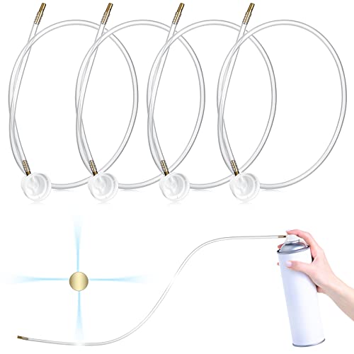Kittmip 4 Pcs 45 mm Spray Tip Nozzle Extension Hose Fit 1969 Inches 50 cm Spray Can Nozzle Fit for Aerosol Cans Supplies360 Degree - Image 1