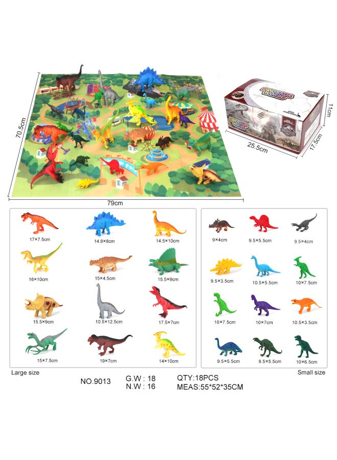Simulation Dinosaur Solid Static Model Toy Jurassic Retro Tyrannosaurus Rex Animal Stall Children's Toys-Specifications:Colorful Hollow Dinosaur Gift Box - Image 1