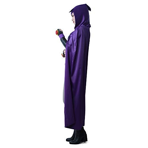 miccostumes Women's Costume Magical Girl Cosplay Fighting Bodysuit Full Set With Purple Hooded Cloak (women s) - Image 3