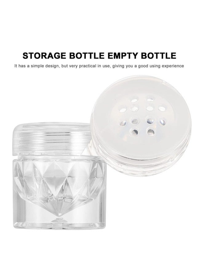klarako 10pcs 3ML Mini Empty Loose Powder Bottle Loose Powder Container Eye- shadow Bottle Powder Box Concealer Dispenser Case with 12 Holes Sifter and Lids (Transparent) - Image 5