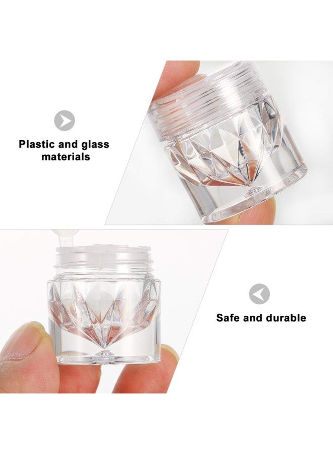 klarako 10pcs 3ML Mini Empty Loose Powder Bottle Loose Powder Container Eye- shadow Bottle Powder Box Concealer Dispenser Case with 12 Holes Sifter and Lids (Transparent) - Image 4
