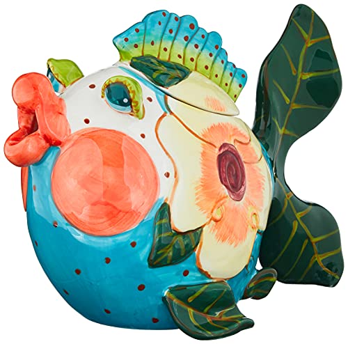 Blue Sky Ceramic Mrs. Lorelei Fish Teapot, 10 x 5.5 x 7" - Image 2