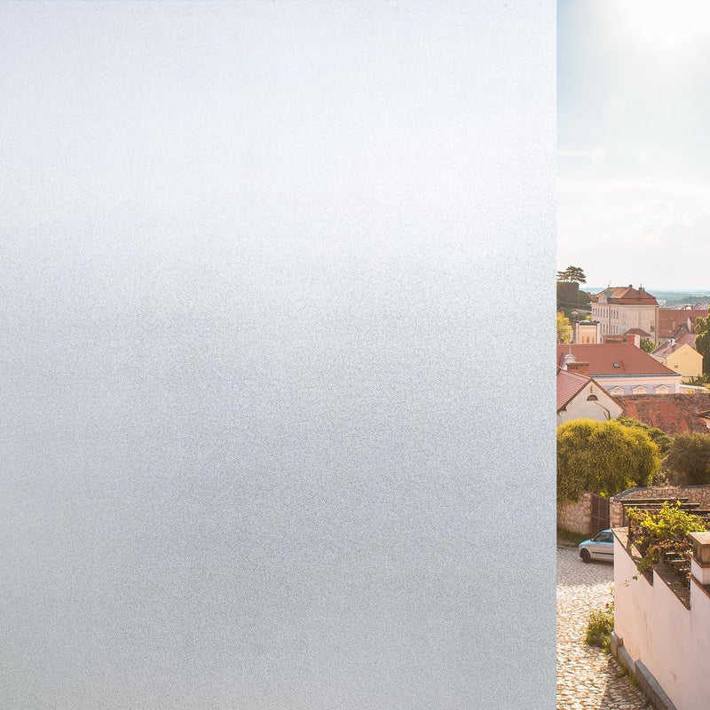 KROMAPOLIS Frosted Window Film  Opaque Privacy White Glass StickerNo Glue Static ClingHeat Control Window Films Removable Decorative Windows Film for Bathroom Home Office  60x200cm