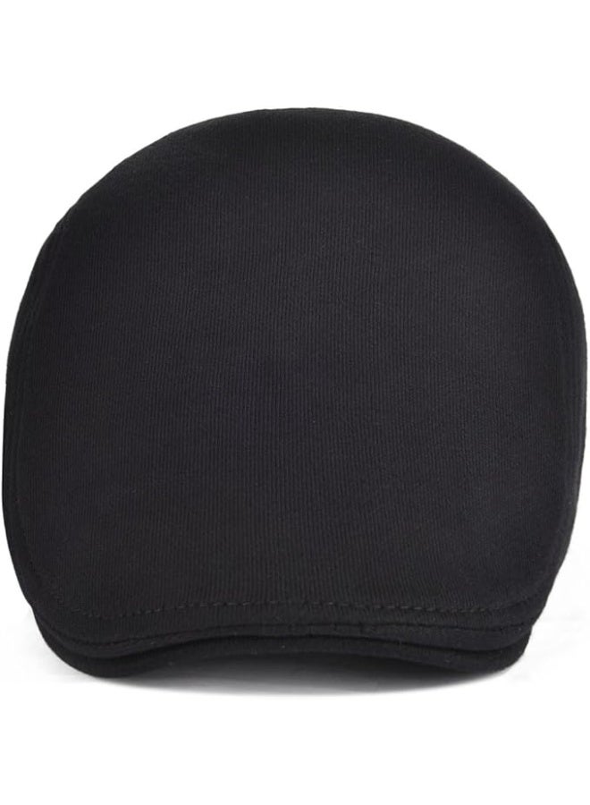 VOBOOM Men's Cotton Flat Ivy Gatsby Newsboy Driving Hat Cap (Style2-Black) - Image 5