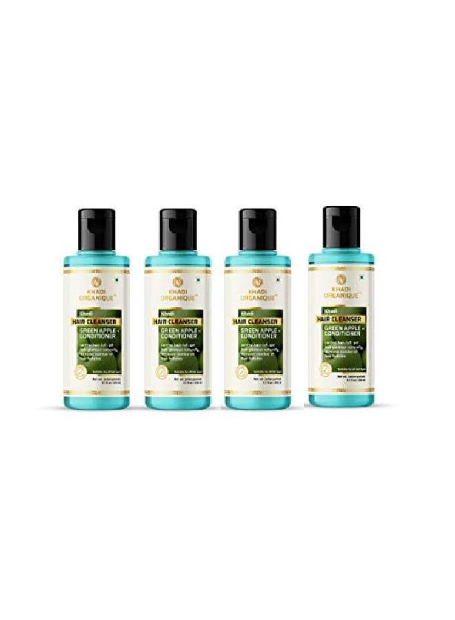 Khadi ORGANIQUE Herbal l Green Apple + Conditioner Hair Shampoo Pack of 4 - Image 1