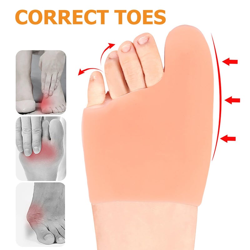 Gel Bunion Corrector Toe Separators 2 Pairs Hallux Valgus Relief Foot Cushion Sleeve - Image 4
