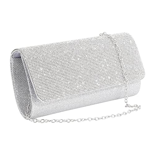 Naimo Shiny Rhinestone Evening Bag Sparkling Crystal Clutch Envelope Shoulder Handbag Wedding Formal Party Purse - Image 1
