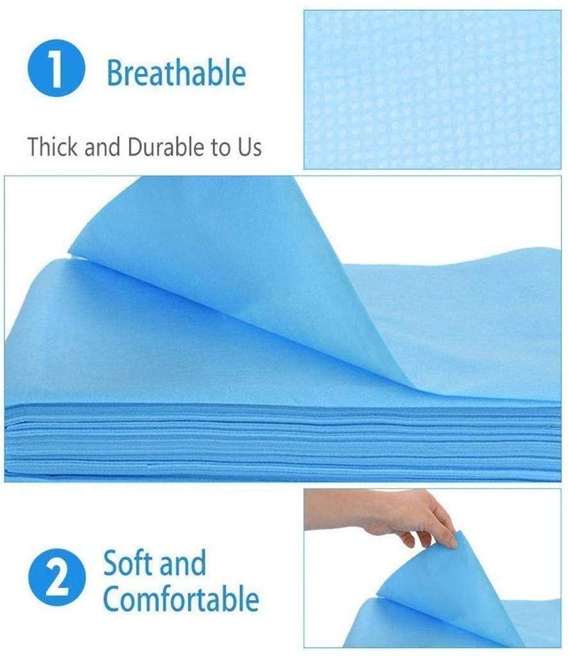 KUDIZE KUDIZE Disposable NonWoven Laminated Water Proof 30 GSM Bed Sheet for Hospital Hotel Spa and Beauty Parlor Blue 31 x 72 Inch7870 x 18290 cm Pack of 50 - Image 4