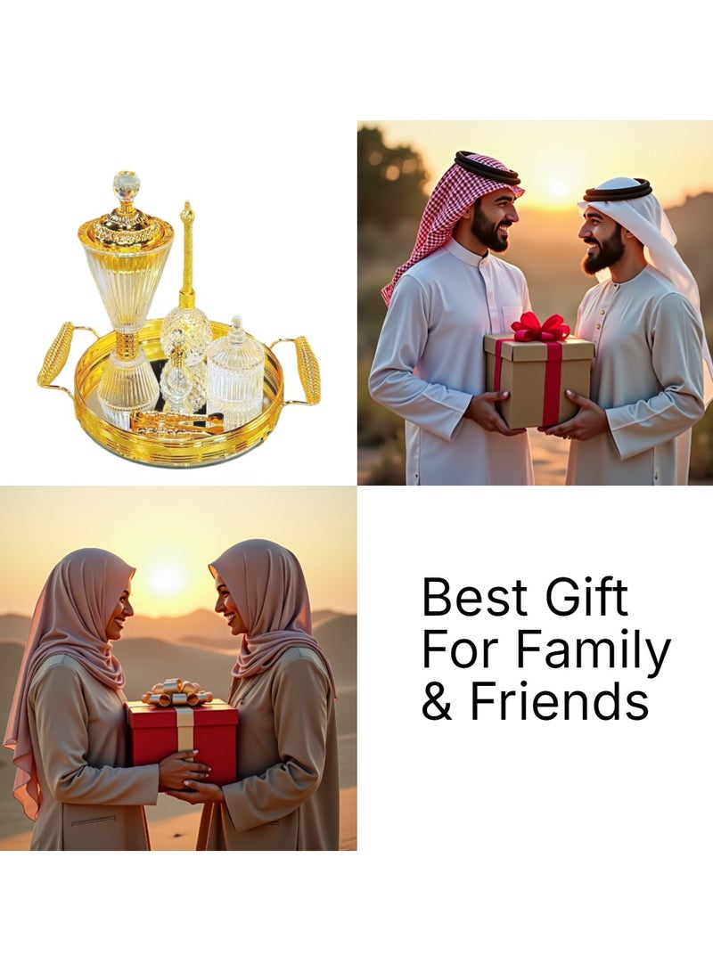 Bakhoor BoSidin Elegant Design Glass Incense Burner Set Arabic Oud Censer Bakhoor Perfume Holder for Home and Office Fragrance - Image 5