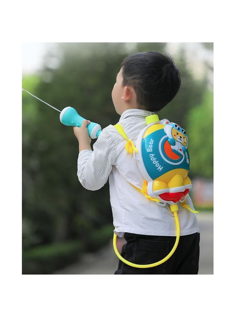 Y&D Children'S Water Gun, Rocket Shape,Backpack Gun With 2.5L Large Capacity Tank And Adjustable Strap, Summer Swimming Pool, Beach, Outdoor Toys, Spray Toys（Blue/Yellow） - Image 1