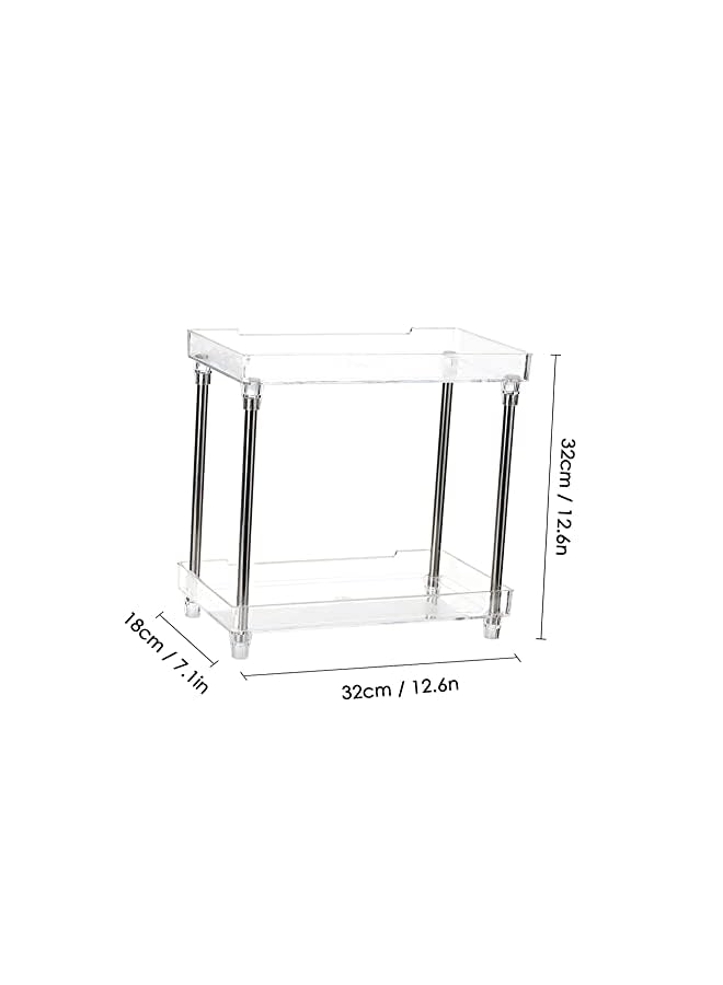 Raxoom Organizer,Multi-functional 2-Tier Cosmetic Organizer Tray Storage Shelf Caddy Stand for Bathroom Vanity Countertop - Image 4