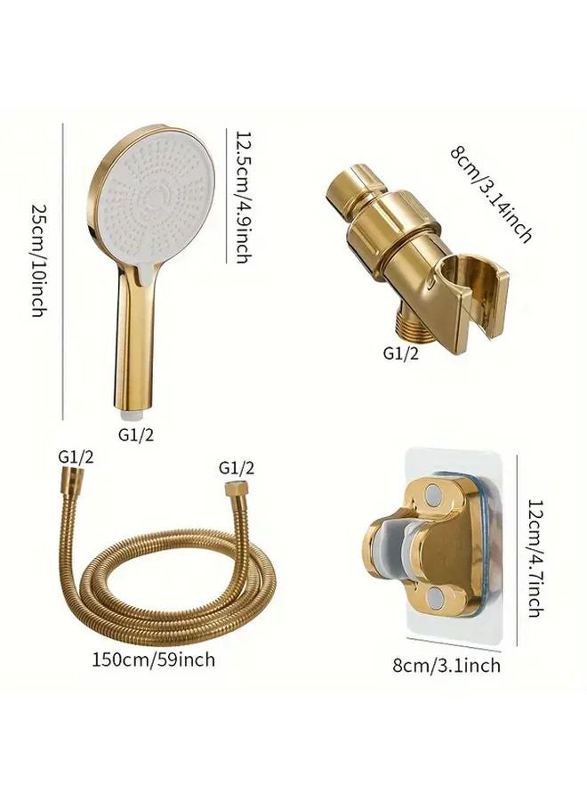 High Pressure Handheld Shower Head With 59 Inch Hose And Wall Mount Holder - Image 4