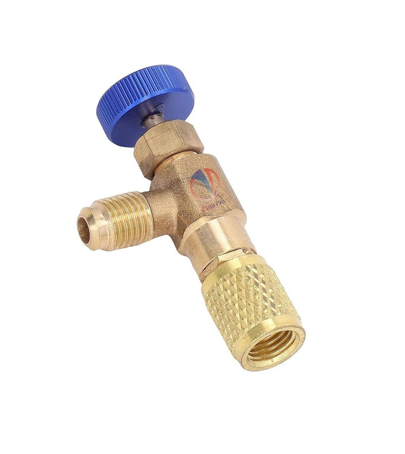 Mass Pro Refrigerant Safety FillingCharging Valves Brass Air Conditioning Adapters Liquid Safety Valves Refrigerant Safety Valve 14 x 14 SAE Thread For R22 - Image 1