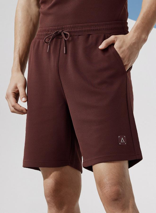 Active Waffle Textured Shorts with Pockets - Image 1