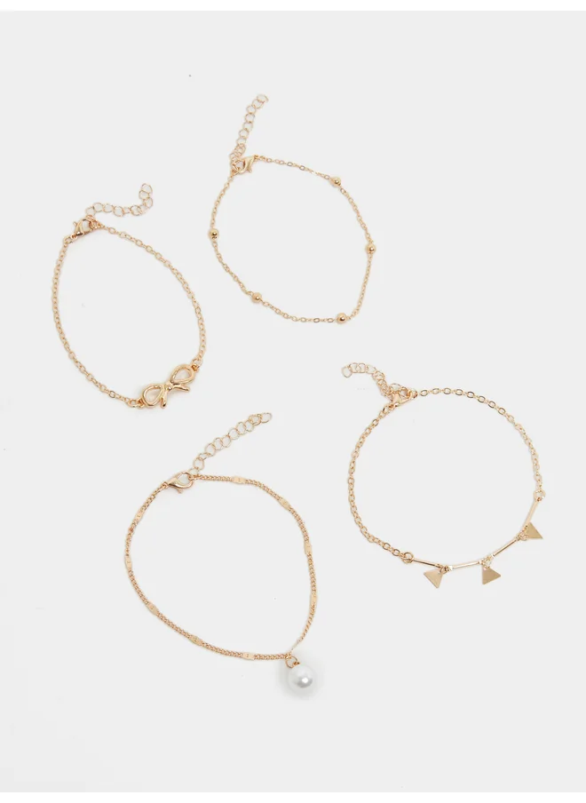 ستايلي Styli Set of 4 - Assorted Anklet with Lobster Claw