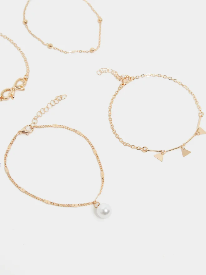 Styli Styli Set of 4 - Assorted Anklet with Lobster Claw