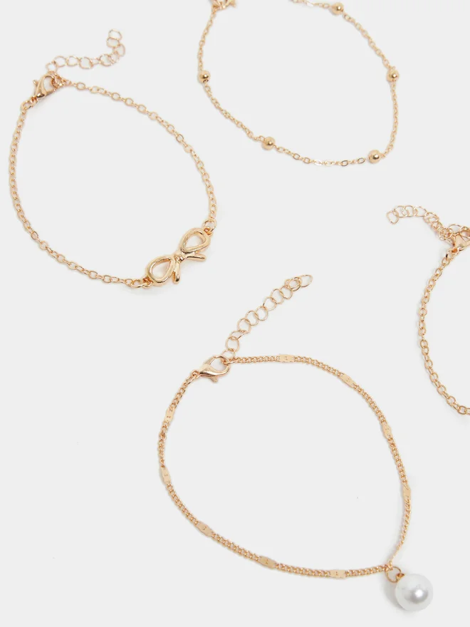 Styli Styli Set of 4 - Assorted Anklet with Lobster Claw