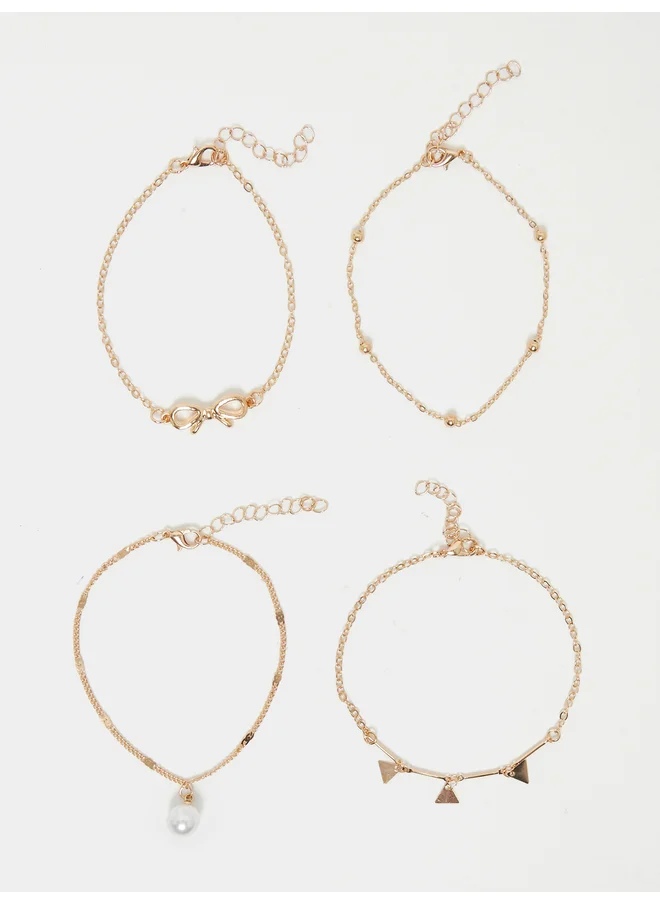 ستايلي Styli Set of 4 - Assorted Anklet with Lobster Claw
