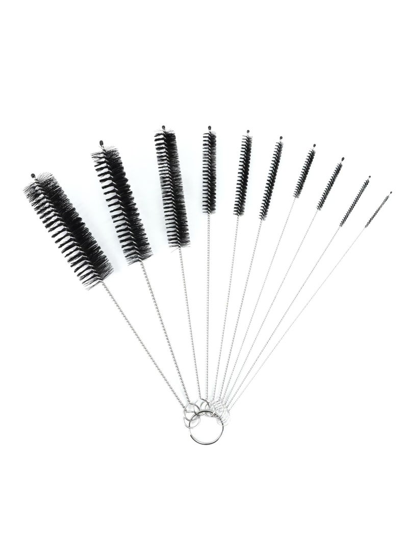 10-Piece Nylon Bottle Tube Brush Pipe Black  - Image 1