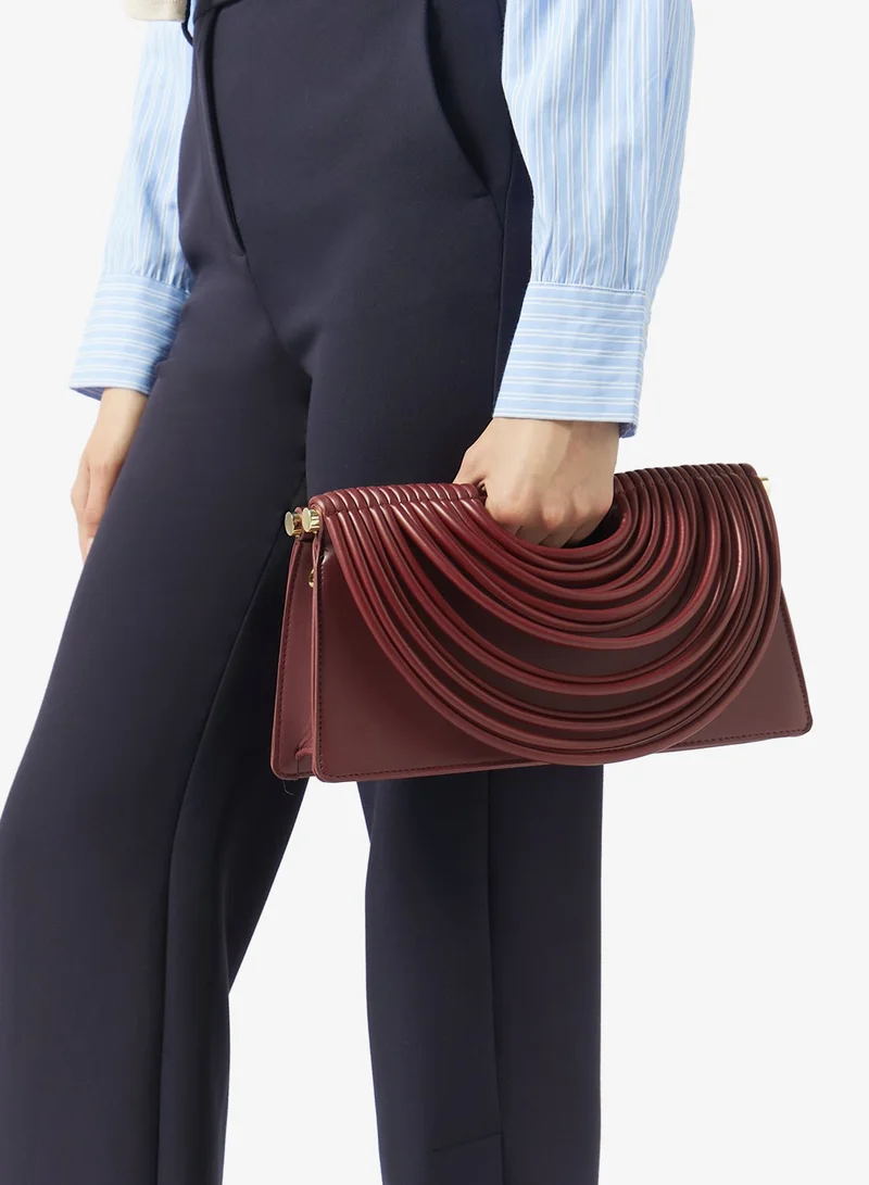 Ella Textured Statement Clutch With Strap