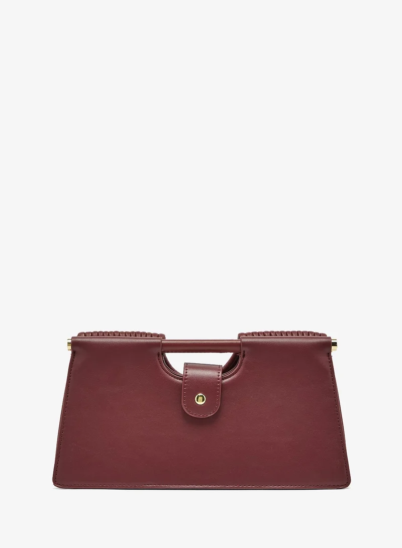 Ella Textured Statement Clutch With Strap