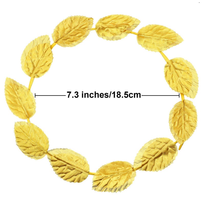 meekoo 3 Pieces Laurel Wreath Crown Roman Leaf Headband Gold Greek Headpiece Goddess Toga Costume Decor for Women Men Halloween Headdress Party Decoration - Image 2