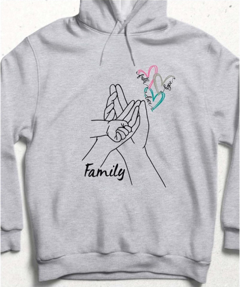 Hena Family Touch Hoodie Sweatshirt Gray  - Image 1