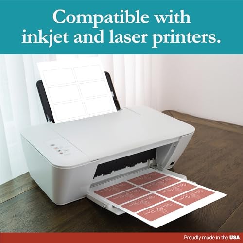 Premium Label Supply White Sticker Mailing Labels – 3.75" x 2" – Laser/Inkjet Compatible – (8 per Sheet), 25 Sheets – 200 Total Adhesive Labels - Image 5