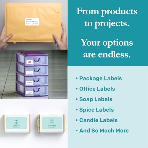 Premium Label Supply White Sticker Mailing Labels – 3.75" x 2" – Laser/Inkjet Compatible – (8 per Sheet), 25 Sheets – 200 Total Adhesive Labels - Image 2