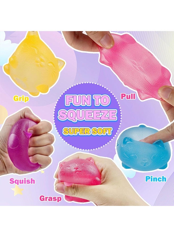 4 Pack Anxiety Relief and Focus Toys, Maltose Filled Squeeze Cat Toys for Sensory Play, Sensory Fidget Toys for Adults and Kids - Image 4