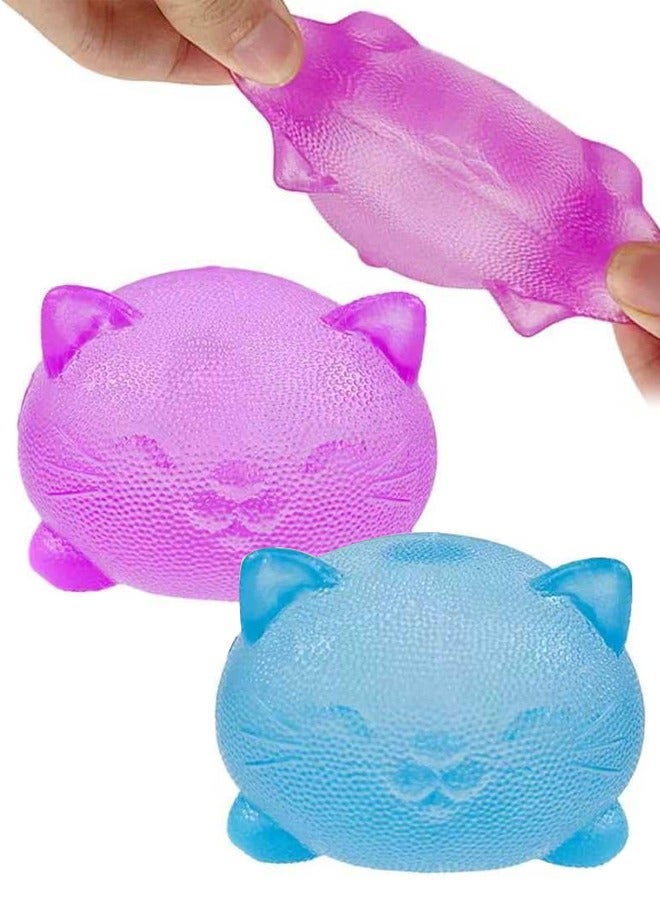 4 Pack Anxiety Relief and Focus Toys, Maltose Filled Squeeze Cat Toys for Sensory Play, Sensory Fidget Toys for Adults and Kids - Image 1