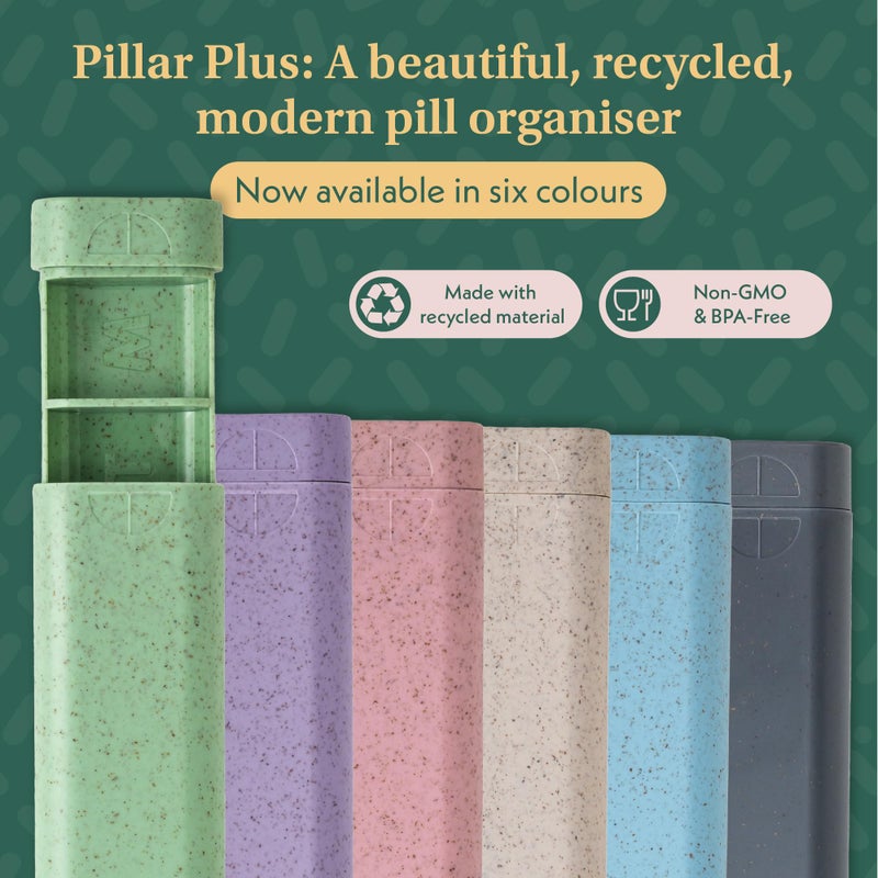 SEQUENCE Pillar Plus - Aesthetic 7 XL Day Pill Organizer | BPA-Free Wheat Straw Medicine Case | Pretty Travel & Home Tablet Vitamin Organizer | Cute Weekly Pill Box | Travel Medicine Organizer (Lavender) - Image 3
