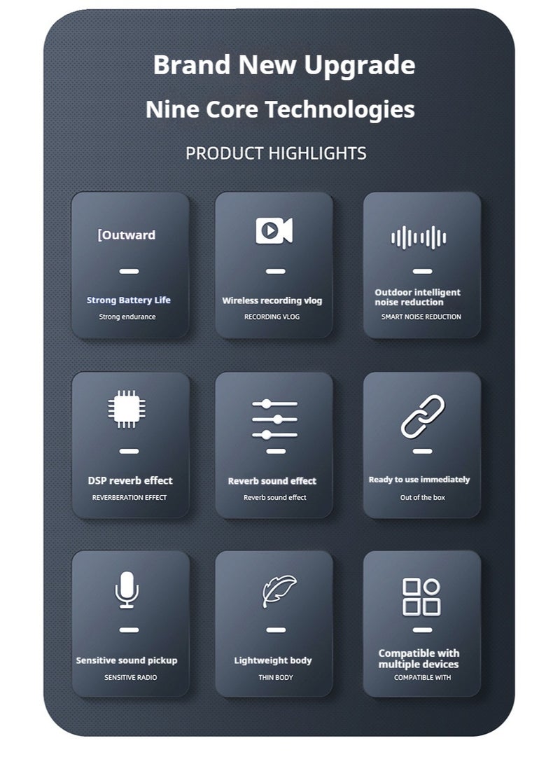 Professional Wireless Lavalier Microphone with Noise Cancellation for iPhone & Android - 50M Range, 40H Battery, Mini Clip Mic for Clear Recording, Streaming, Podcasts & Videos - Image 4