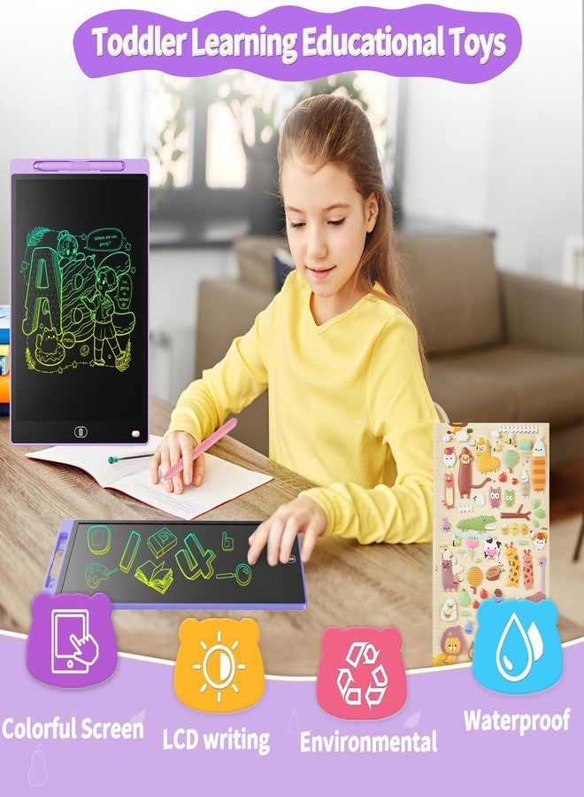 Genialba [2 Pack] Genialba LCD Writing Tablet 12-Inch Colorful Doodle Board, Toddler Learning Educational Toys Gifts for 3-8 Years Old Girls and Boys, Electronic Drawing Pad for Kids (Pink&Purple) - Image 3
