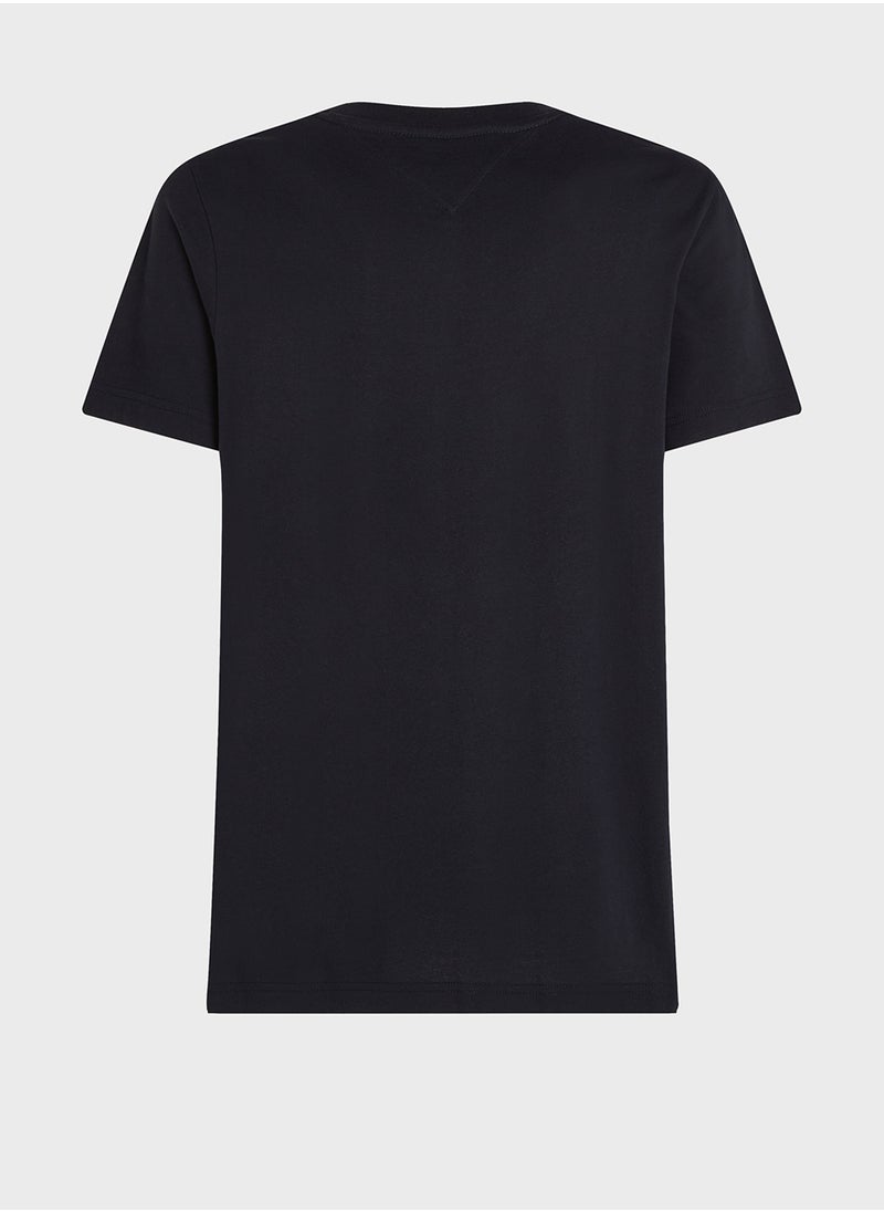 تومي هيلفيغر - Logo Print  Crew Neck T-Shirt - Image 1
