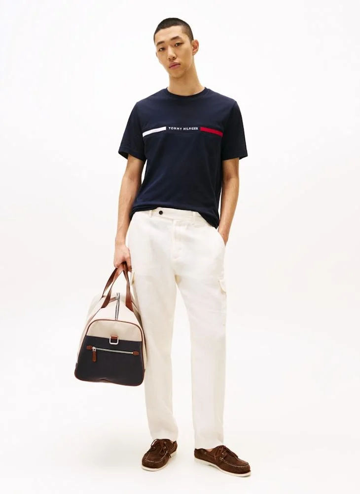 تومي هيلفيغر Logo Print  Crew Neck T-Shirt