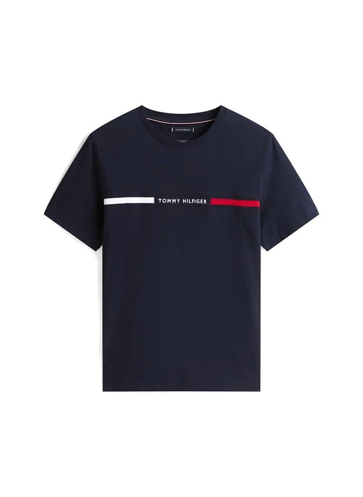 تومي هيلفيغر Logo Print  Crew Neck T-Shirt