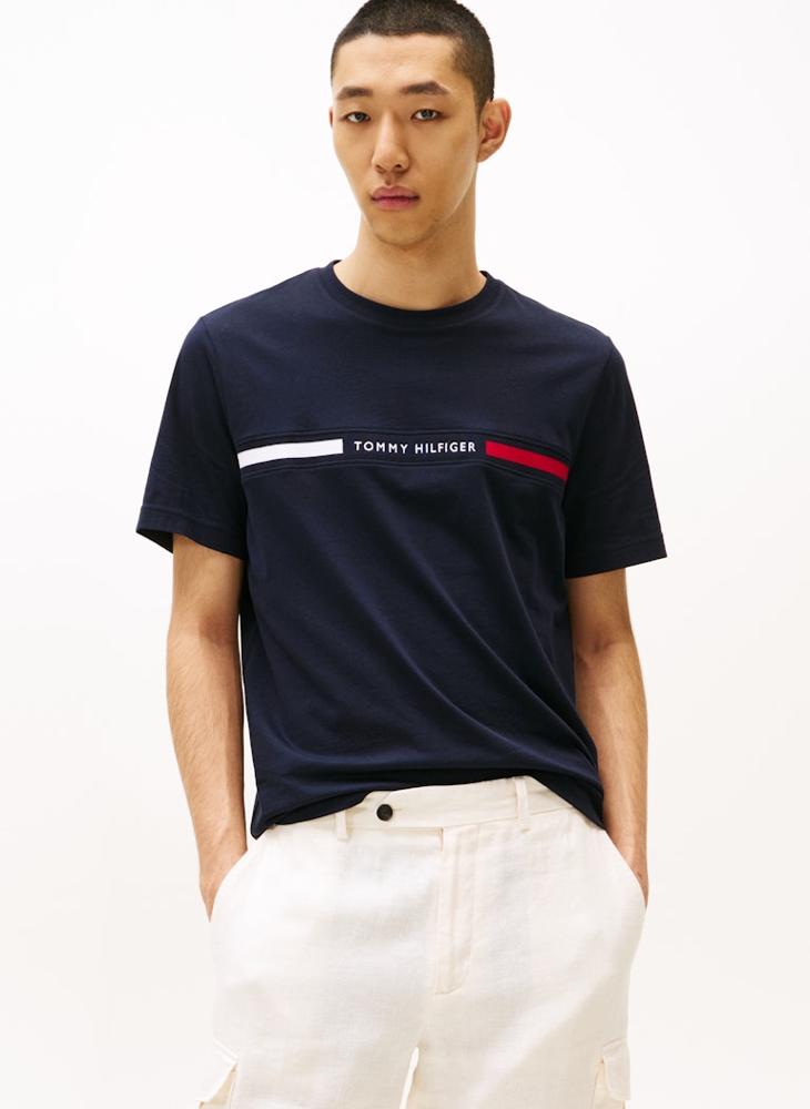 تومي هيلفيغر - Logo Print  Crew Neck T-Shirt - Image 1