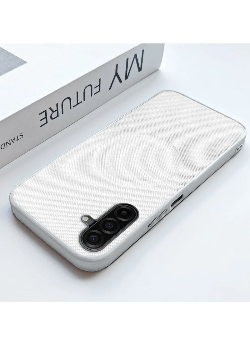 Wtech Samsung Galaxy A17 5G 2025 Luxury High Quality Magnetic Silicone Sides Case Cover (MCRPSN) - White - Image 5