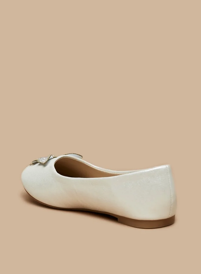 Flora Bella By Shoexpress Girl's Butterfly Embellished Slip-On Round Toe Ballerina Shoes