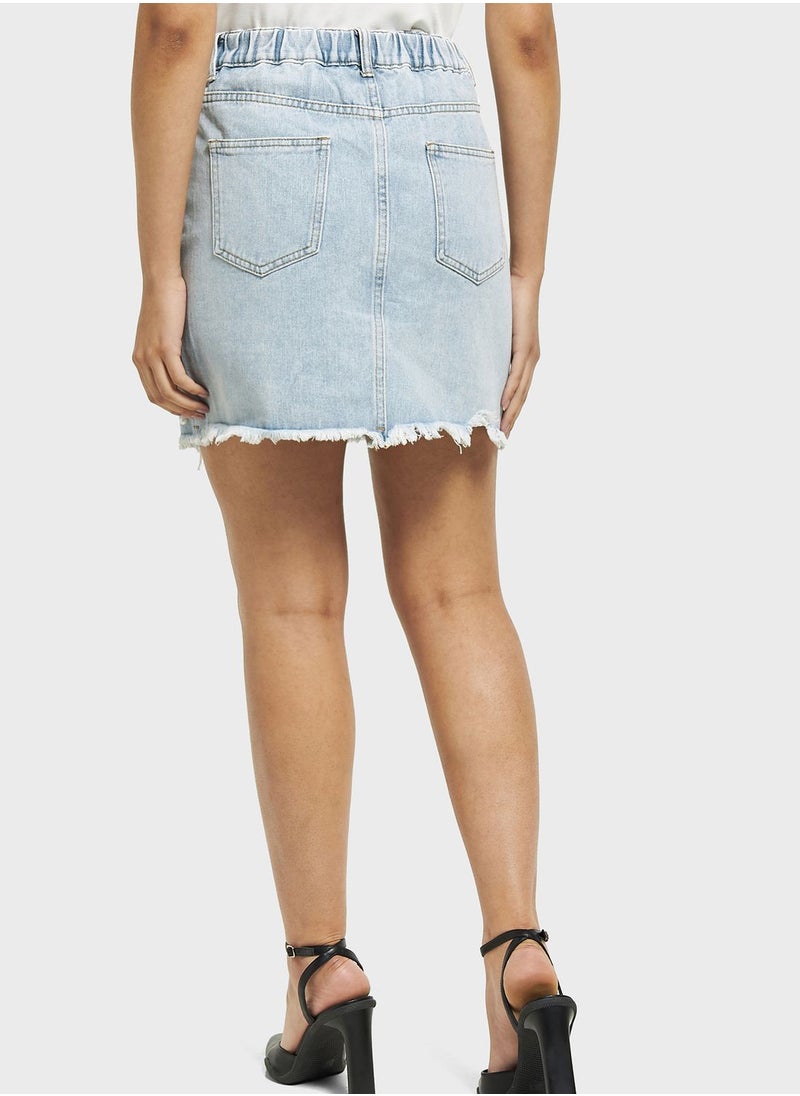 2Xtremz - Embellished Denim Mini Skirt - Image 1