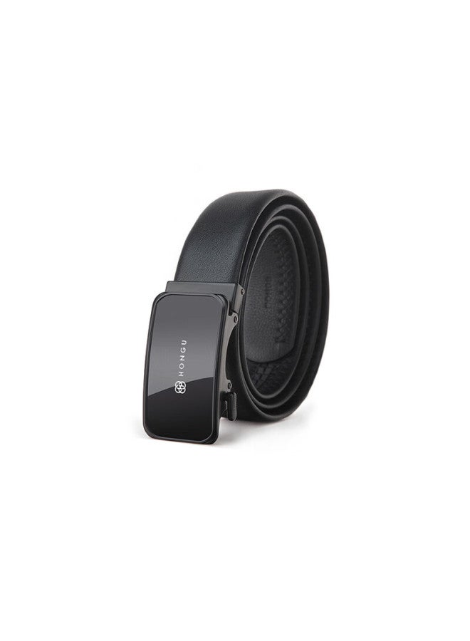 Hongu Men's Genuine Leather Belt Automatic Buckle Top Layer Cowhide Waist Belt 120cm Birthday Gift - Image 3
