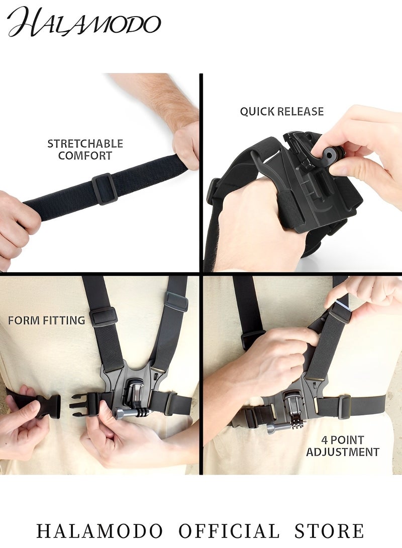 HALAMODO Action Camera Chest Mount Strap Compatible with Gopro HD Hero Camera Adjustable Vest Chest Harness Belt Action Camera Accessories  - Image 4