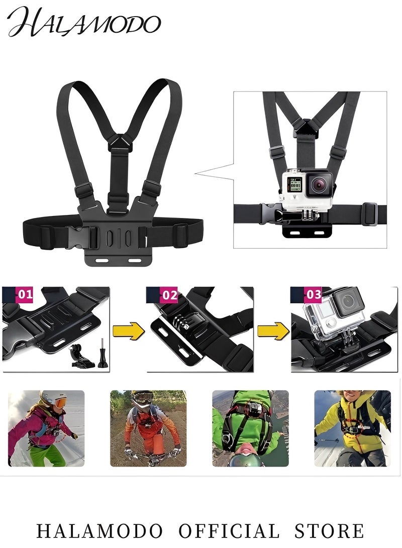 HALAMODO Action Camera Chest Mount Strap Compatible with Gopro HD Hero Camera Adjustable Vest Chest Harness Belt Action Camera Accessories  - Image 5