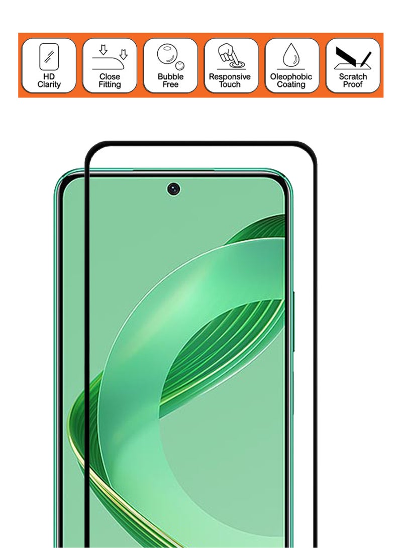 For Huawei Nova 12 SE - Tempered Glass Screen Protector - Advanced Border-Less Full Edge to Edge ,Shatterproof , High Responsiveness , Higher Transparency , Quick to Install ,Anti-scratch and Bubble-free Screen Protector - Black - Image 4