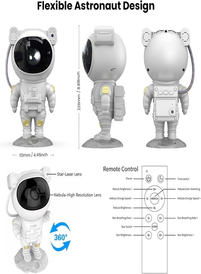 LITVERSE Astronaut Galaxy Projector, Nebula Galaxy Projector Star Night Light Ceiling LED Star Projector Lamp with Timer and Remote Control for Adults Bedroom Party Birthday Decorations Gift - Image 4