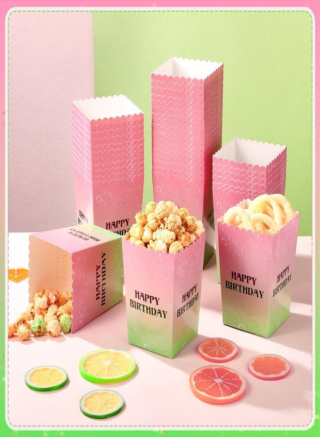 Zhehao 50 Pcs Pink and Green Popcorn Boxes Witch Popcorn Cup Paper Holder Pink and Green Party Favor for Happy Birthday Party Favor Halloween Supplies Decorations - Image 2