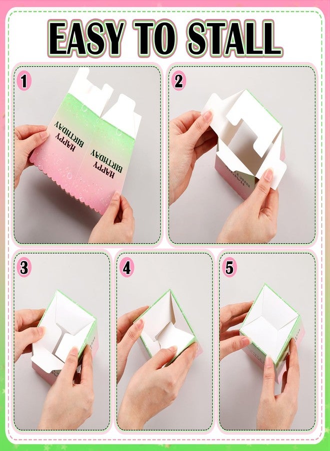 Zhehao 50 Pcs Pink and Green Popcorn Boxes Witch Popcorn Cup Paper Holder Pink and Green Party Favor for Happy Birthday Party Favor Halloween Supplies Decorations - Image 4