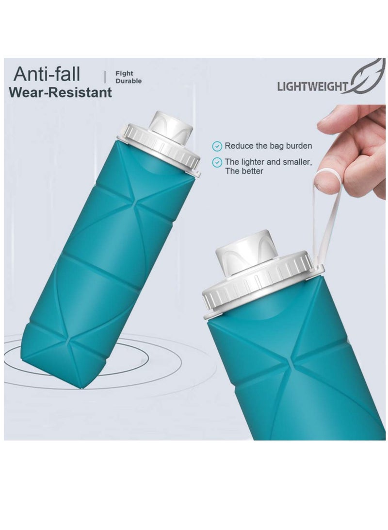 Hihonor Collapsible Water Bottles Cups Leakproof Valve Reusable BPA Free Silicone Foldable Travel Water Bottle Cup for Gym Camping Hiking Travel Sports Lightweight Durable - Image 3